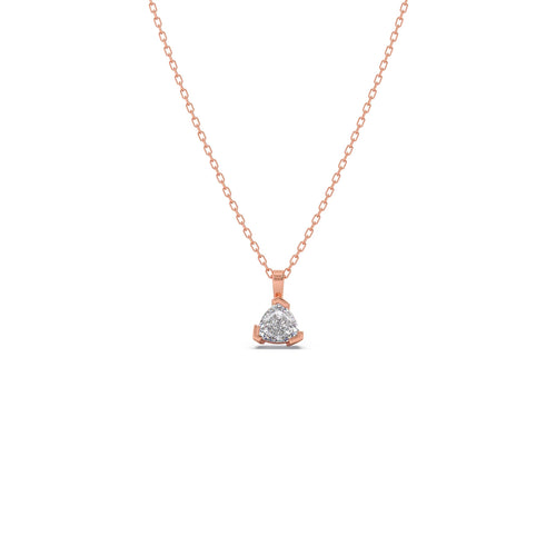 Half Bezel Set Trillion Cut Solitaire Pendant Necklace