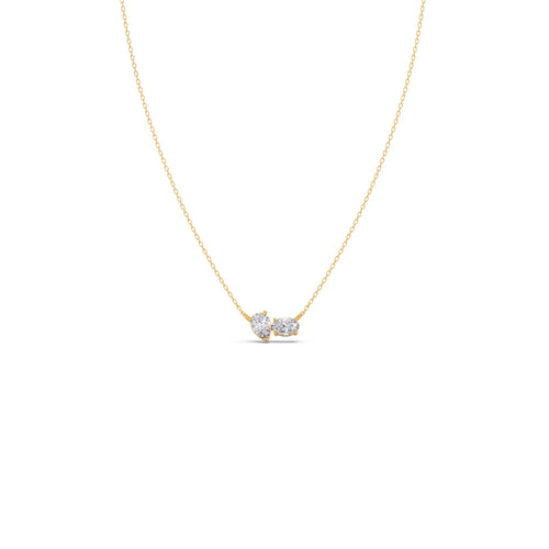 Pear & Oval Diamond  Toi et Moi Pendant