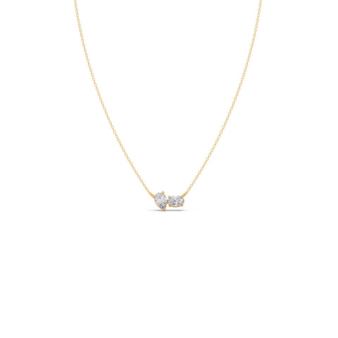 Pear & Oval Diamond  Toi et Moi Pendant