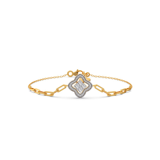 Venetian Clover Diamond Chain Bracelet - Yellow
