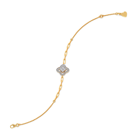 Venetian Clover Diamond Chain Bracelet - Yellow