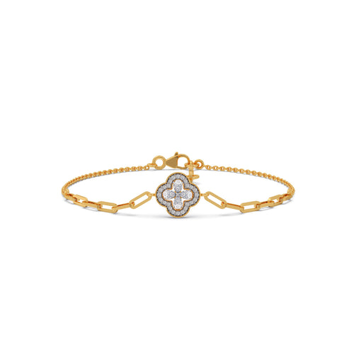 Clover Link Diamond Chain Bracelet