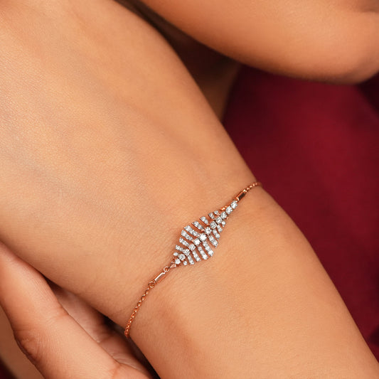 Gilded Fern Diamond Chain Bracelet - MH