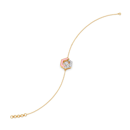 Cotton Candy Hexagon Diamond Bracelet - Yellow