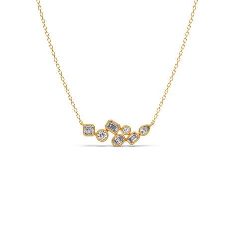 Bezel Set Multi-Shape Diamond Pendant