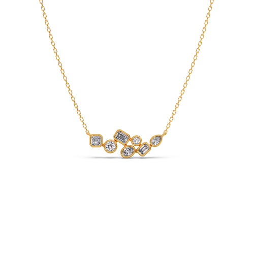 Bezel Set Multi-Shape Diamond Pendant