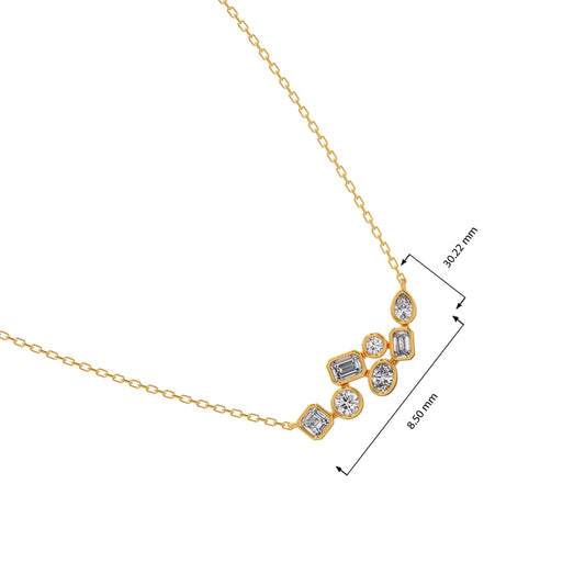 Bezel Set Multi-Shape Diamond Pendant