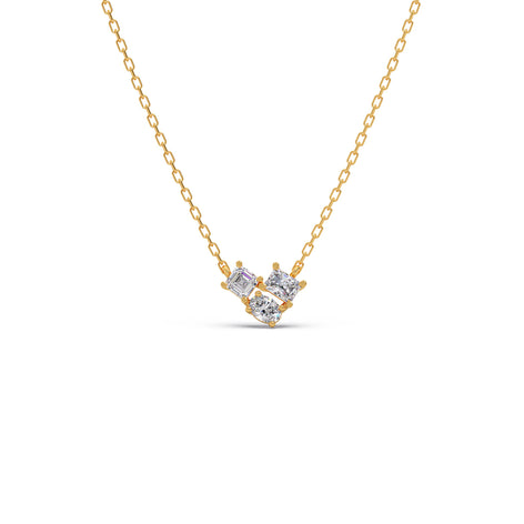 Emerald, Asscher & Oval Diamond Trio Pendant
