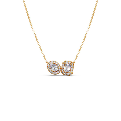 Interlocking Halo Diamond Necklace