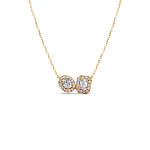 Interlocking Halo Diamond Necklace