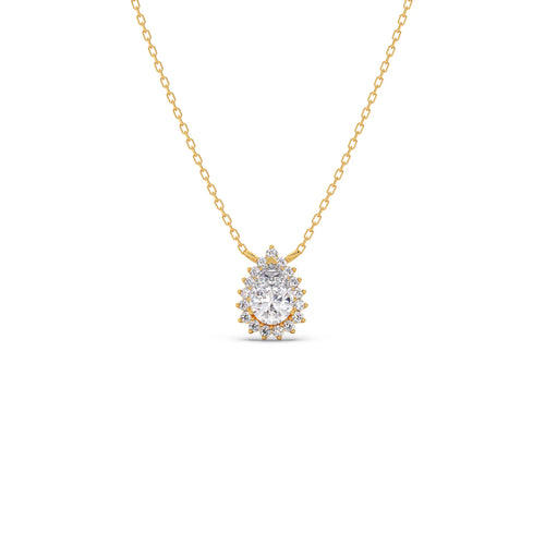 Pear-Shaped Solitaire Pendant Necklace – 7.4x5mm