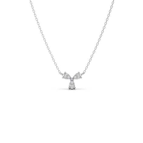 Triple Pear Diamond Cluster Necklace