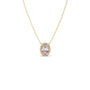 Oval Halo Round Diamond Pendant Necklace