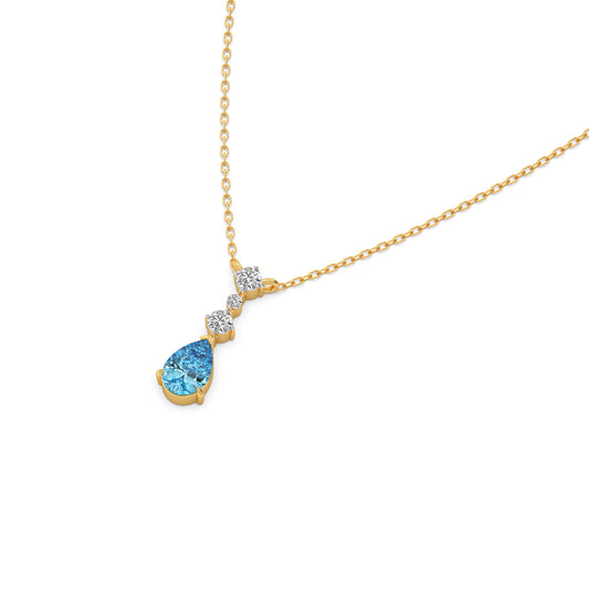 Serenity Teardrop Diamond Chain Pendant - Yellow