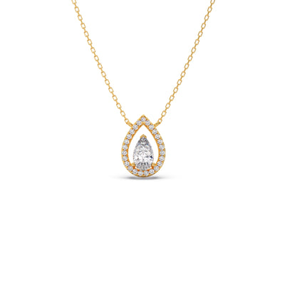 Pear-Cut Diamond Pendant Necklace