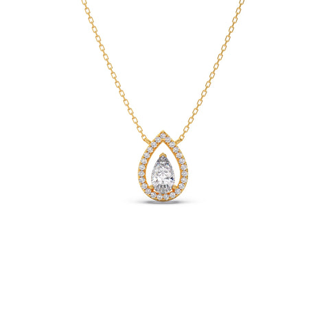 Pear-Cut Diamond Pendant Necklace