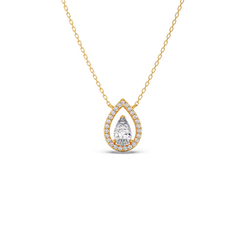 Pear-Cut Diamond Pendant Necklace