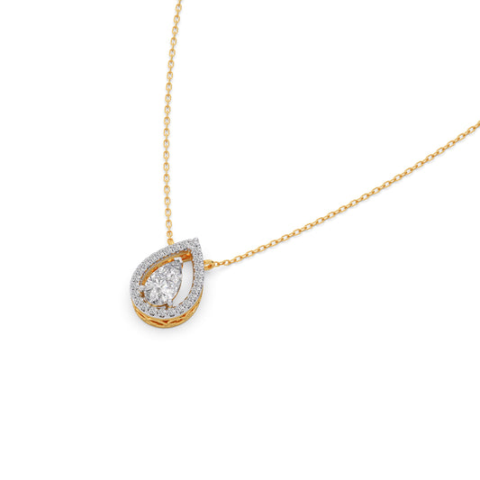 Pear-Cut Diamond Pendant Necklace - Yellow