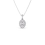 Oval-Cut Halo Diamond Pendant Necklace