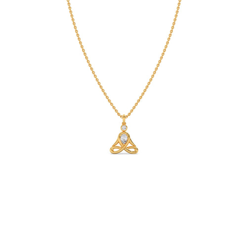 Lotus Pose Yoga Diamond Pendant Necklace