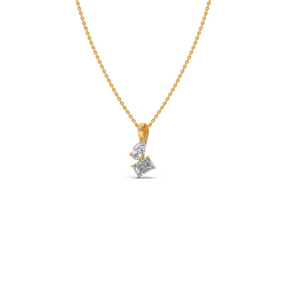 Pear & Emerald Diamond Pendant