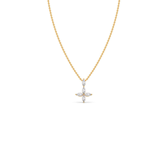 Marquise Diamond Cross Pendant Necklace