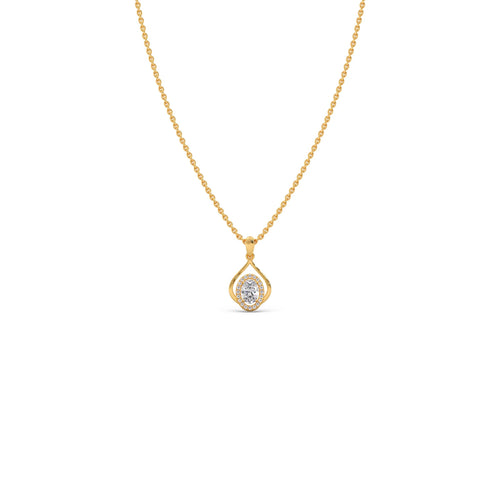 Oval Teardrop Solitaire Pendant