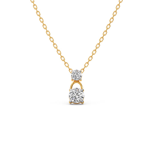 Stacked Round Diamond Pendant - Yellow