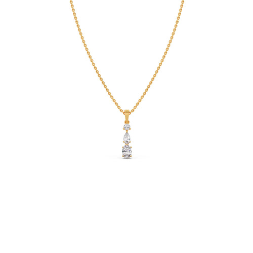 Pear, Oval, Round Shape Diamond Pendant