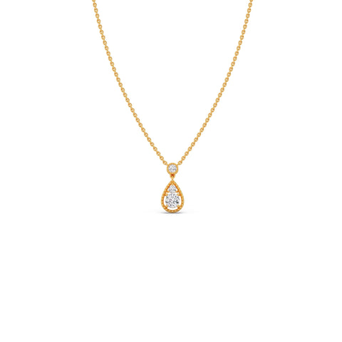 Round Diamond Teardrop Cascade Pendant