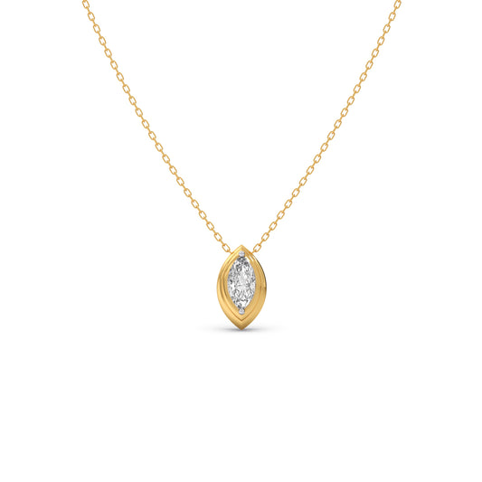 Lancet Marquise Solitaire Pendant - Yellow