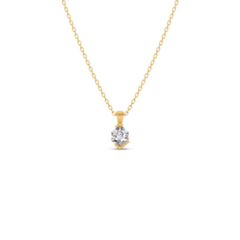 Hexa Solitaire Half Bezel Pendant Necklace