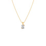 Half Bezel Set Frost Emerald Cut Solitaire Pendant Necklace