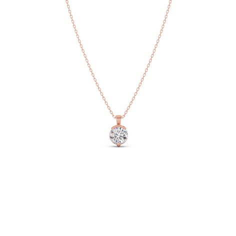Portuguese Solitaire Half Bezel Pendant Necklace