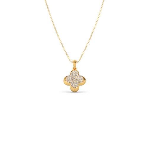 Clover Round Diamond Pendant