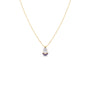 Pear Cut Solitaire with Blue Gemstone Necklace