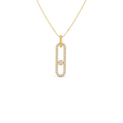 Sparkling Frame Round Diamond Necklace
