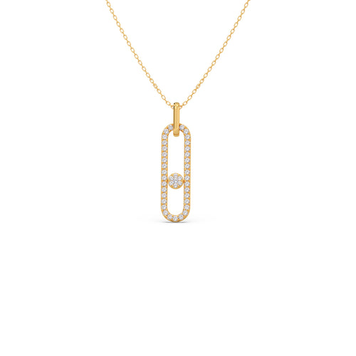Sparkling Frame Round Diamond Necklace