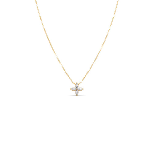 Four Leaf Marquise Diamond Pendant