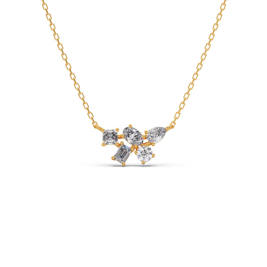 Fragment Cluster Diamond Chain Pendant - Yellow