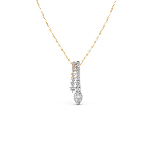 Linear Peardrop Diamond Pendant - Yellow