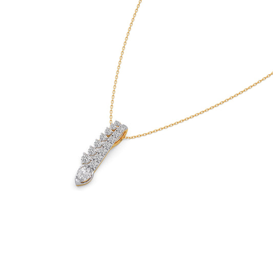 Linear Peardrop Diamond Pendant - Yellow