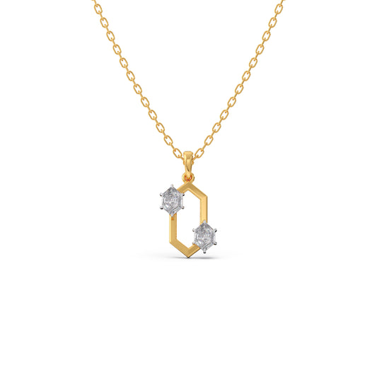 Hexa Glow Pendant Necklace - Yellow