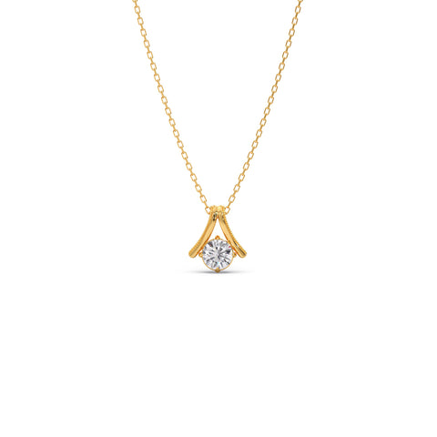 Round Diamond V-Bail Pendant