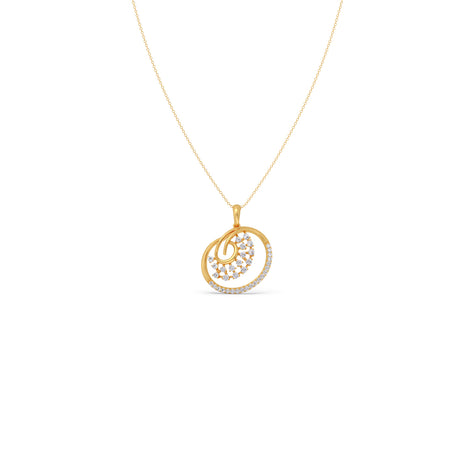 Elegant Spiral Round Diamond Pendant