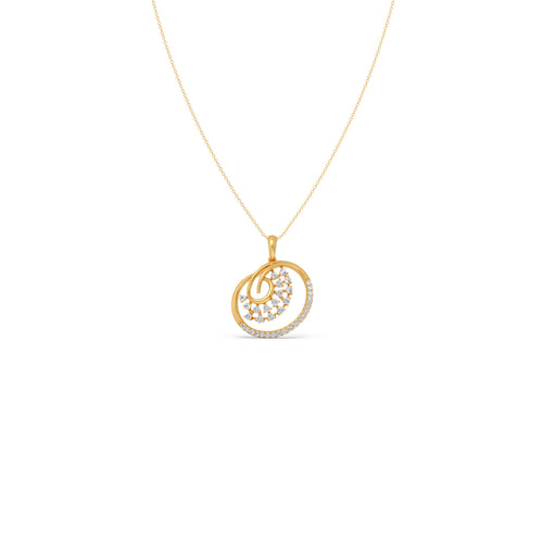 Elegant Spiral Round Diamond Pendant