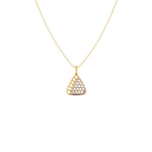 Cluster Round Diamond Triangle Pendant