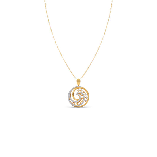 Swirelle Diamond Pendant Necklace - Yellow