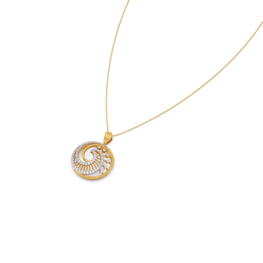 Swirelle Diamond Pendant Necklace - Yellow