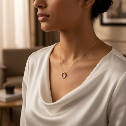 Circle of Grace Diamond Pendant Necklace